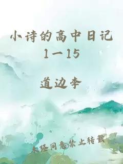 小诗的高中日记1一15