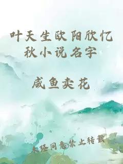 叶天生欧阳欣忆秋小说名字