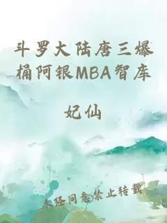 斗罗大陆唐三爆桶阿银MBA智库