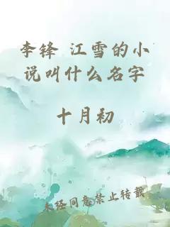 李锋 江雪的小说叫什么名字