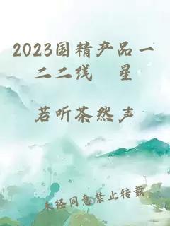 2023国精产品一二二线眀星