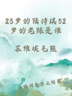 23岁的陆诗琪52岁的老陈是谁