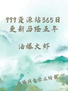 999资源站365日更新历经五年