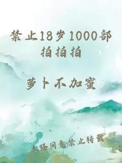 禁止18岁1000部拍拍拍