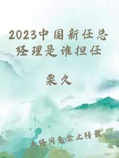 2023中国新任总经理是谁担任