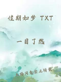 佳期如梦 TXT